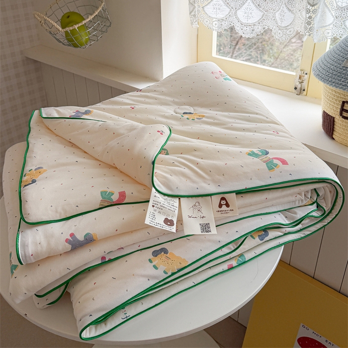 91家纺网 家纺一手货源 找家纺 暖生活 2026新款A类牛奶针织棉夏被被子被芯 缤纷小马