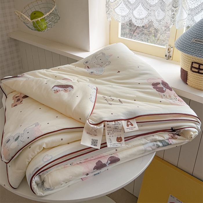 91家纺网 家纺一手货源 找家纺 暖生活 2026新款A类牛奶针织棉夏被被子被芯 野餐聚会