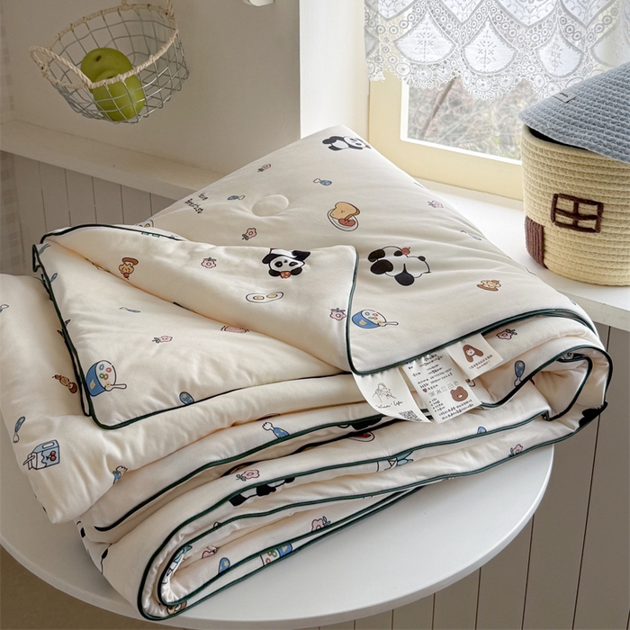 91家纺网 家纺一手货源 找家纺 暖生活 2026新款A类牛奶针织棉夏被被子被芯 熊猫吐司