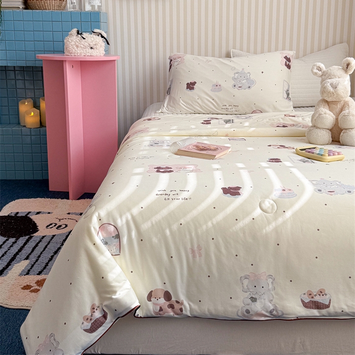 91家纺网 家纺一手货源 找家纺 暖生活 2026新款A类牛奶针织棉夏被被子被芯 野餐聚会