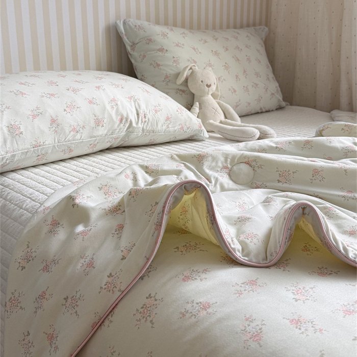 91家纺网 家纺一手货源 找家纺 暖生活 2026新款A类牛奶针织棉夏被被子被芯 花信驿