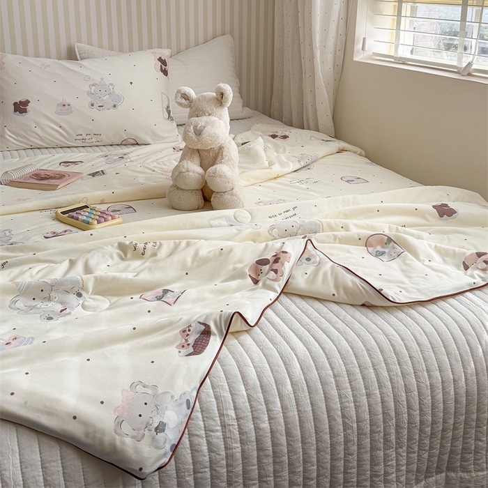 91家纺网 家纺一手货源 找家纺 暖生活 2026新款A类牛奶针织棉夏被被子被芯 野餐聚会