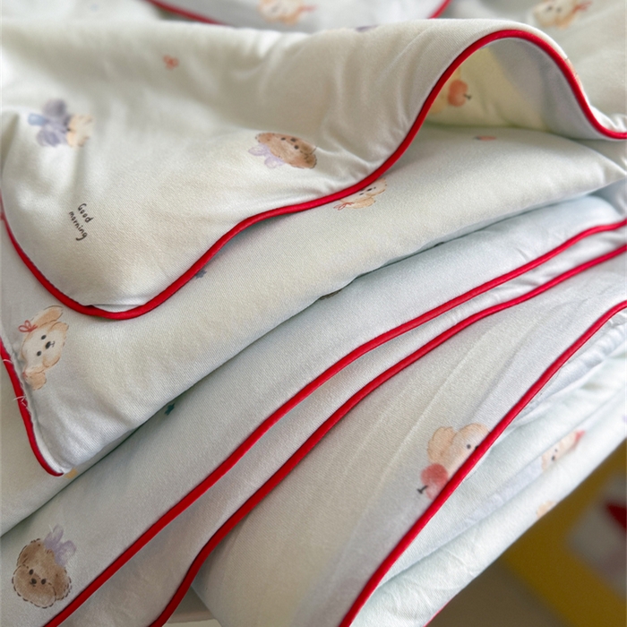 91家纺网 家纺一手货源 找家纺 暖生活 2026新款A类牛奶针织棉夏被被子被芯 小小狗