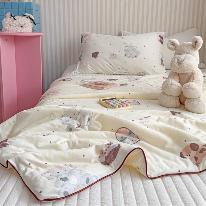 91家纺网 家纺一手货源 找家纺 暖生活 2026新款A类牛奶针织棉夏被被子被芯 野餐聚会