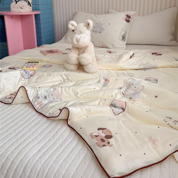 91家纺网 家纺一手货源 找家纺 暖生活 2026新款A类牛奶针织棉夏被被子被芯 野餐聚会