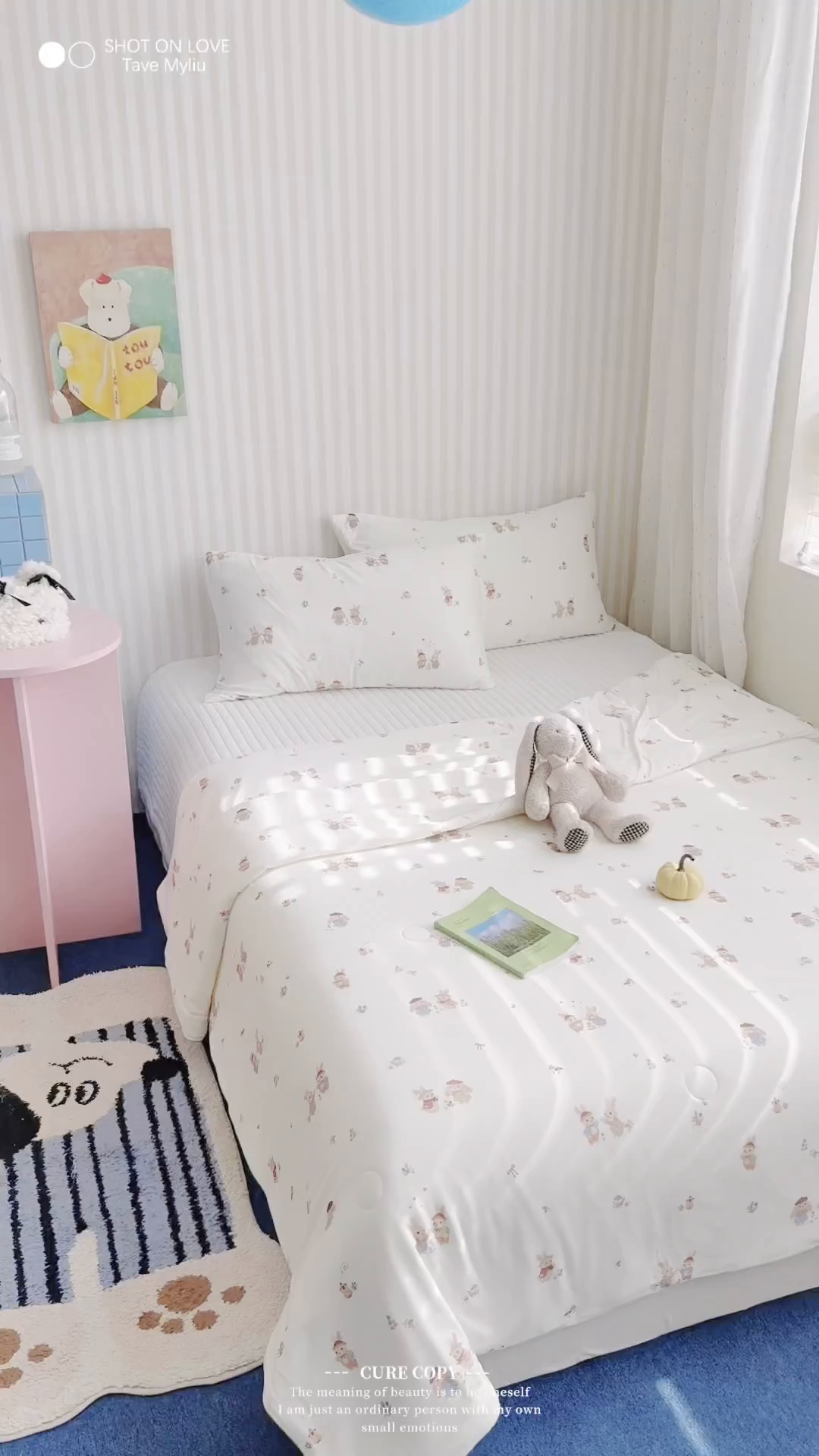 91家纺网 家纺一手货源 找家纺 暖生活 2026新款A类牛奶针织棉夏被被子被芯 两只兔子