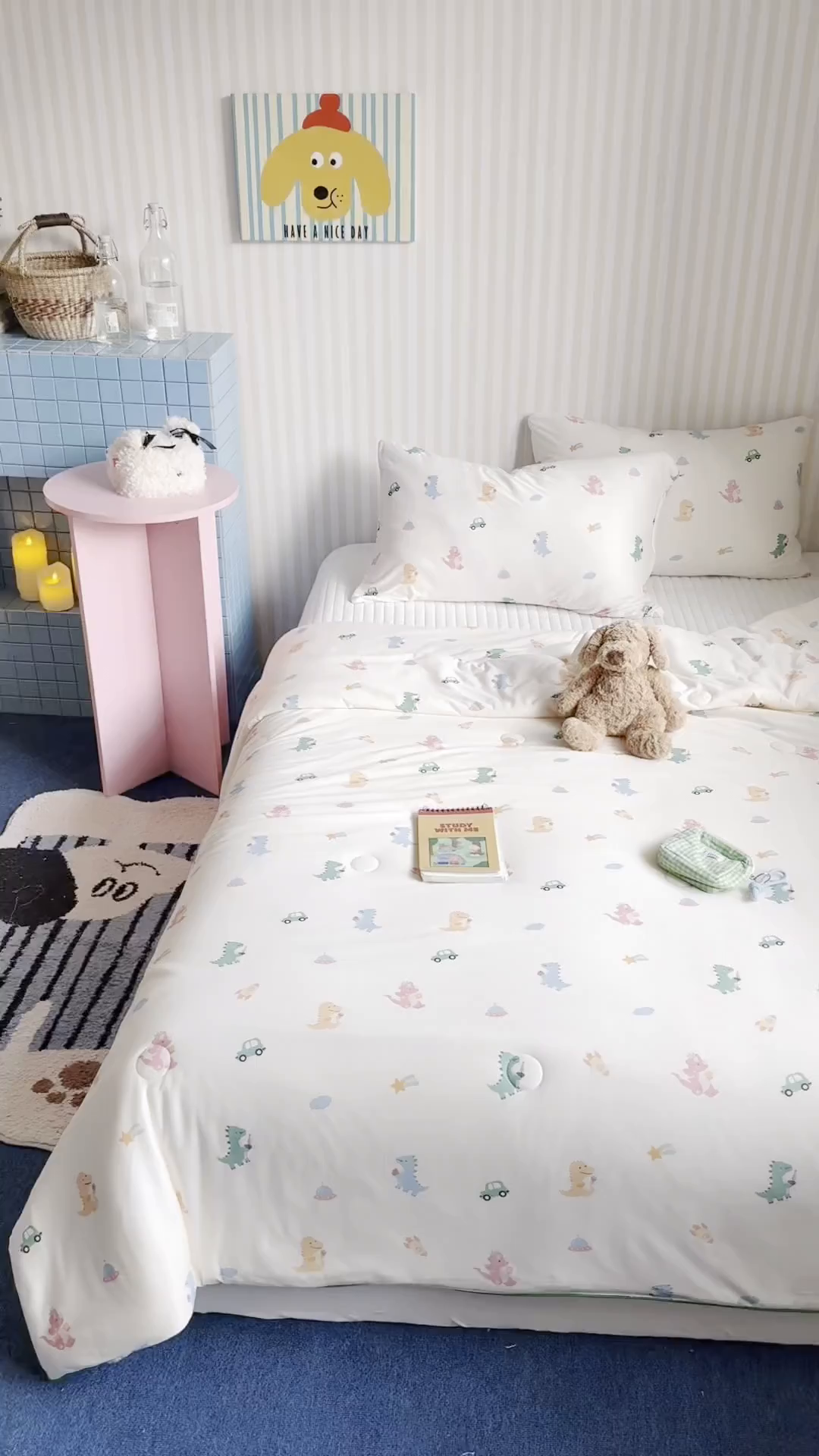 91家纺网 家纺一手货源 找家纺 暖生活 2026新款A类牛奶针织棉夏被被子被芯 宇宙恐龙