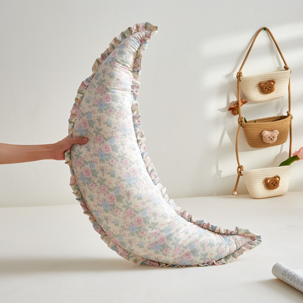 91家纺网 家纺一手货源 找家纺 小桃姐家纺 2026新款可拆洗多功能舒睡月亮抱抱枕夹腿抱枕孕妇枕新生儿安抚枕头 白月光