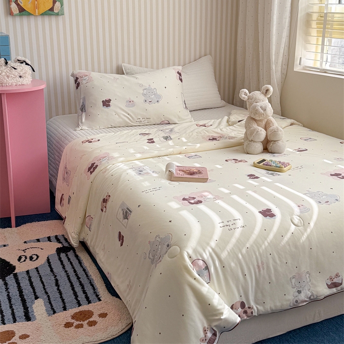 91家纺网 家纺一手货源 找家纺 暖生活 2026新款A类牛奶针织棉夏被被子被芯 野餐聚会