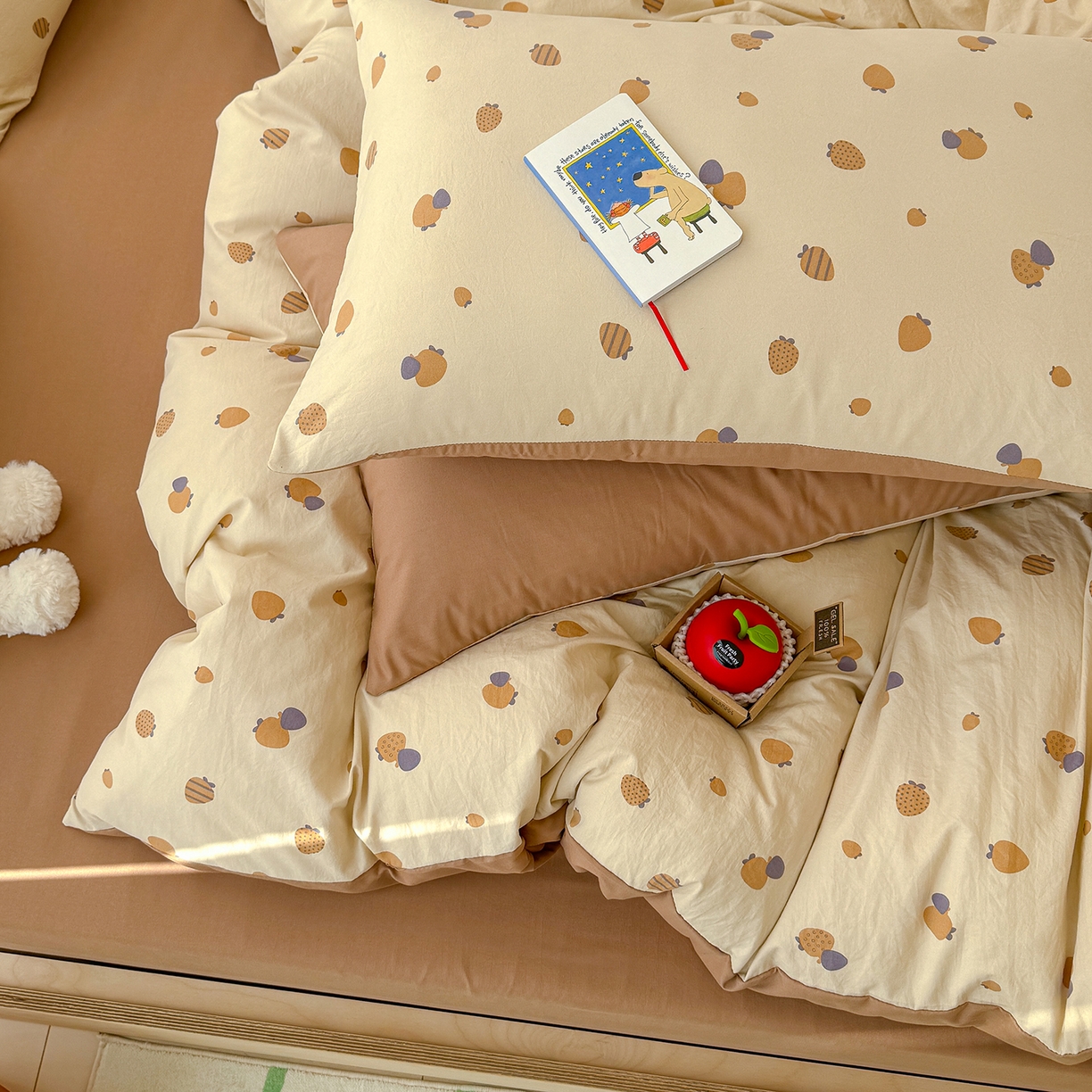 91家纺网 家纺一手货源 找家纺 铺尚美家纺 2026新款春款A类古法水洗仿棉云感棉小布袋四件套 草莓派对