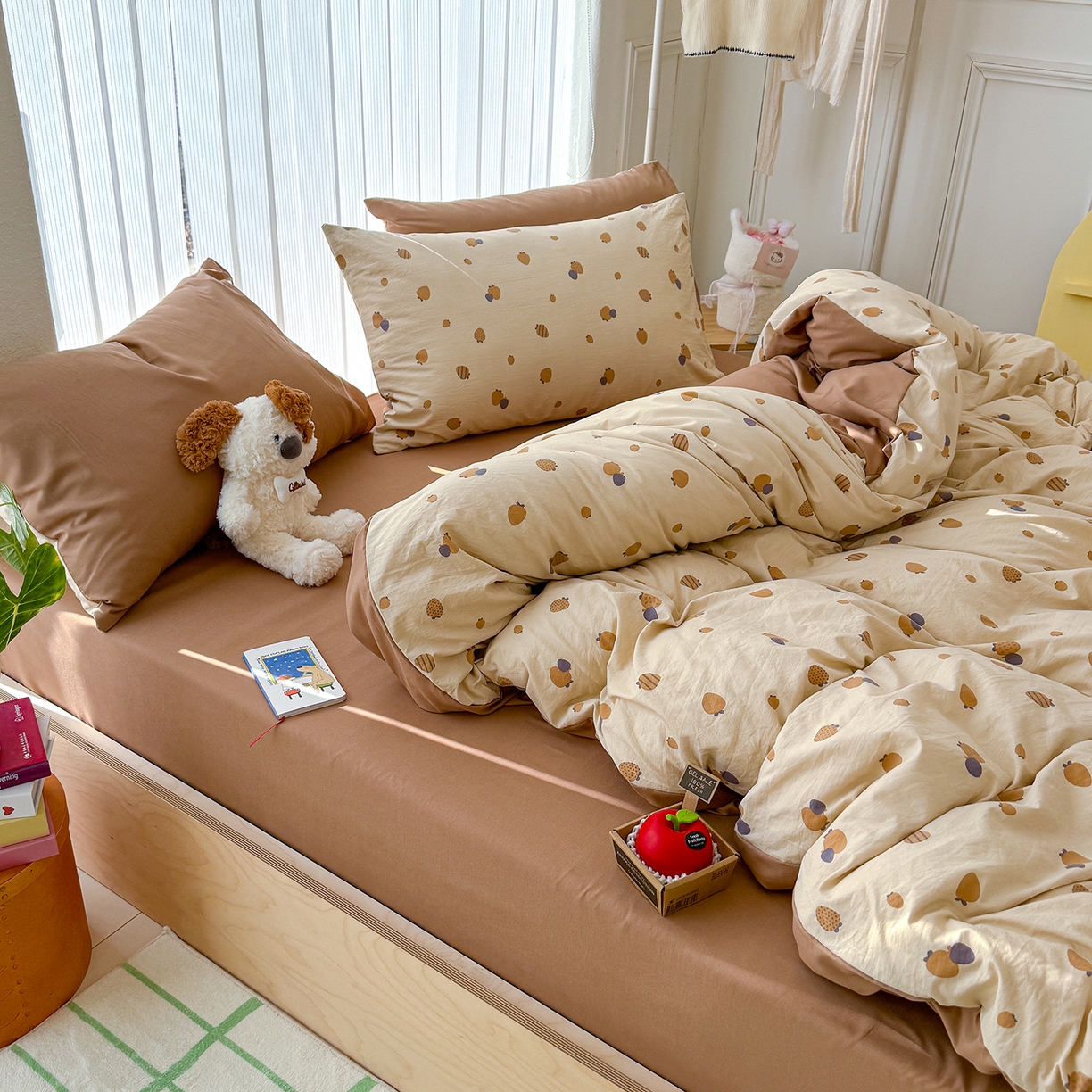 91家纺网 家纺一手货源 找家纺 铺尚美家纺 2026新款春款A类古法水洗仿棉云感棉小布袋四件套 草莓派对