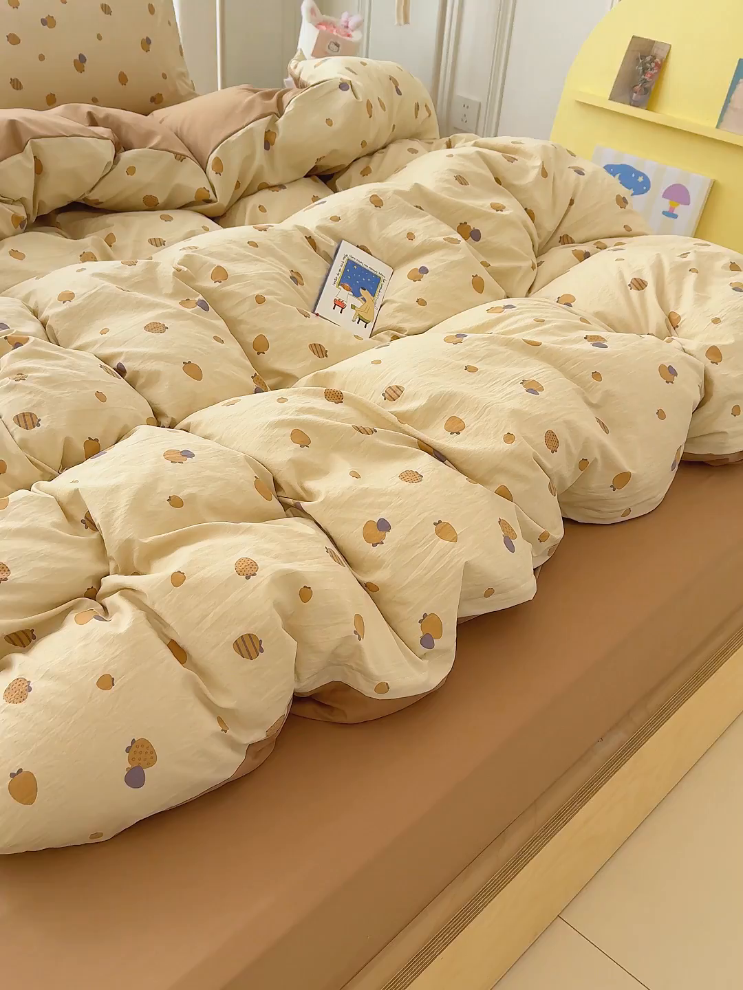 91家纺网 家纺一手货源 找家纺 铺尚美家纺 2026新款春款A类古法水洗仿棉云感棉小布袋四件套 草莓派对