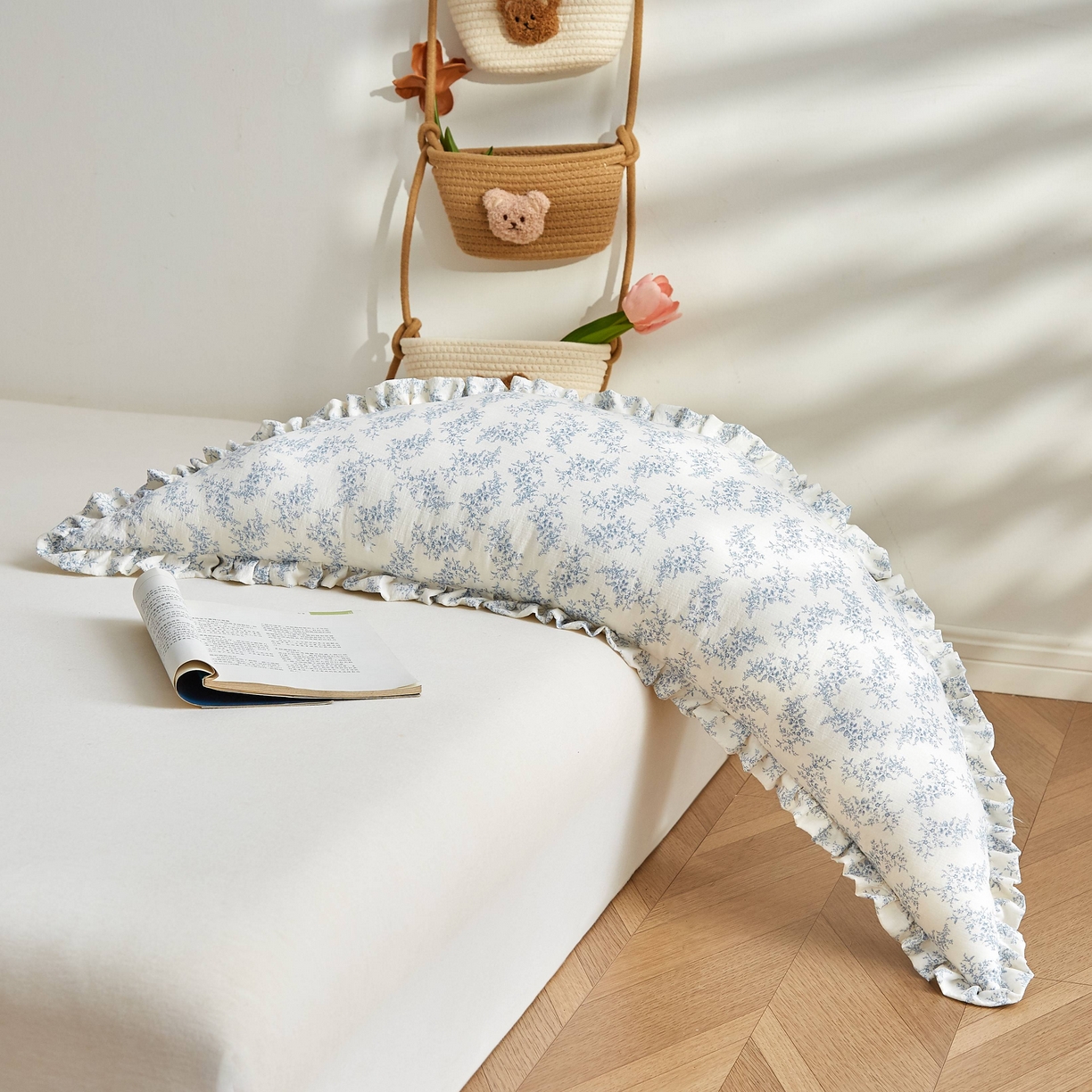 91家纺网 家纺一手货源 找家纺 小桃姐家纺 2026新款可拆洗多功能舒睡月亮抱抱枕夹腿抱枕孕妇枕新生儿安抚枕头 蓝色意境