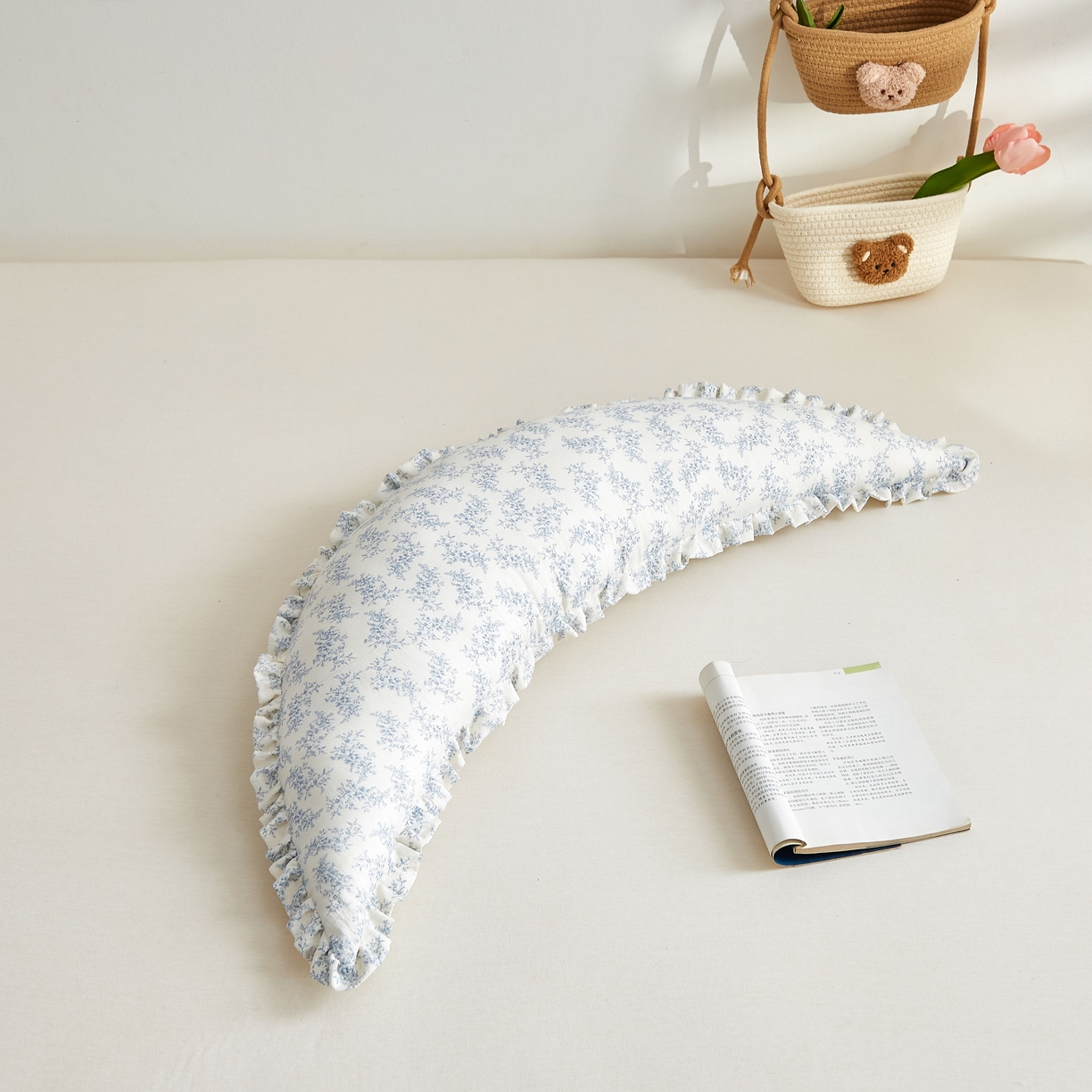 91家纺网 家纺一手货源 找家纺 小桃姐家纺 2026新款可拆洗多功能舒睡月亮抱抱枕夹腿抱枕孕妇枕新生儿安抚枕头 蓝色意境