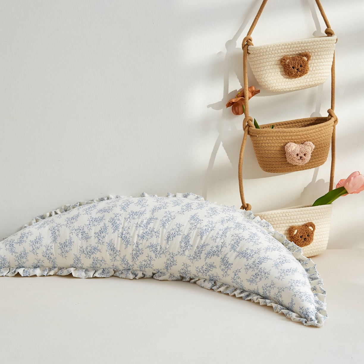 91家纺网 家纺一手货源 找家纺 小桃姐家纺 2026新款可拆洗多功能舒睡月亮抱抱枕夹腿抱枕孕妇枕新生儿安抚枕头 蓝色意境