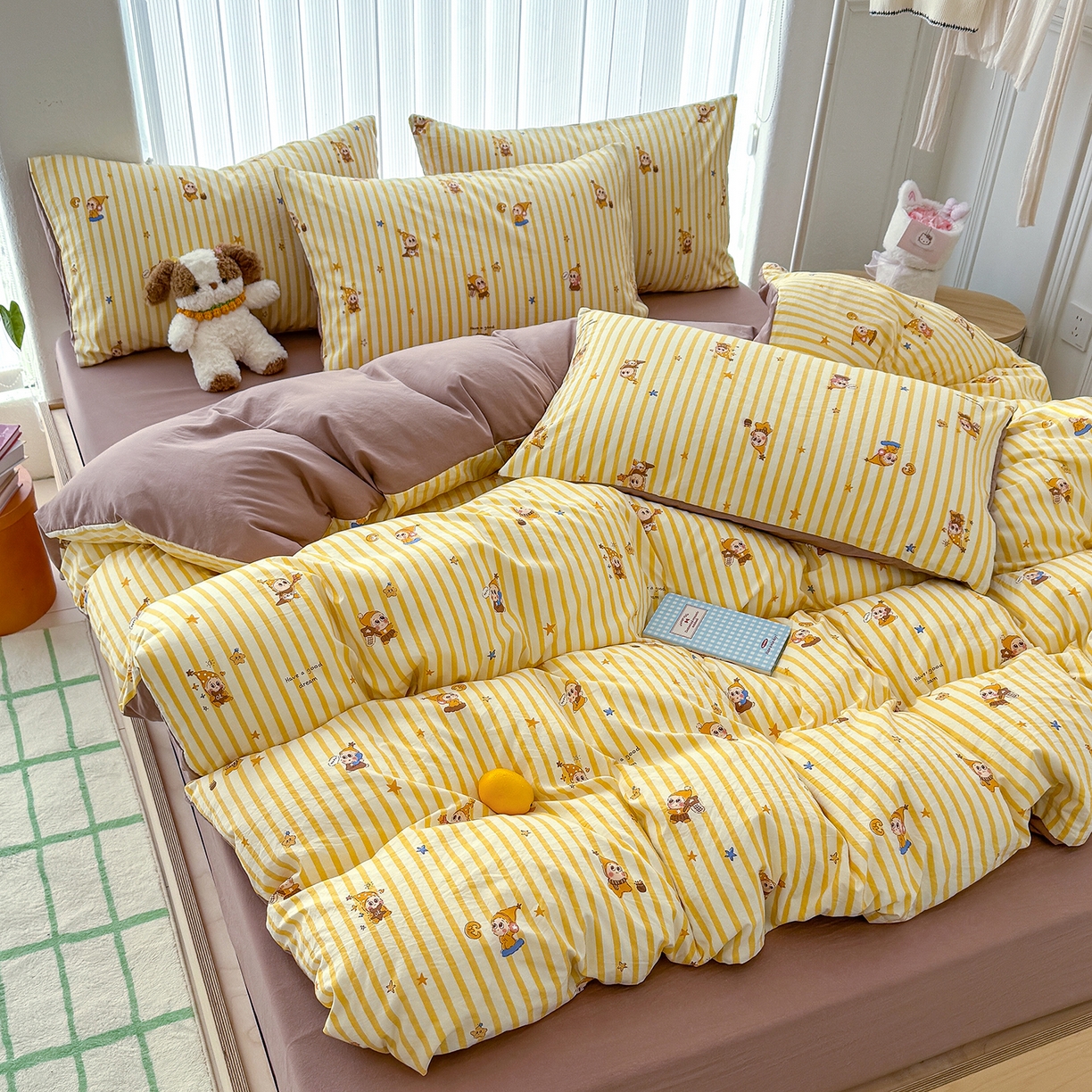 91家纺网 家纺一手货源 找家纺 铺尚美家纺 2026新款春款A类古法水洗仿棉云感棉小布袋四件套 星宝