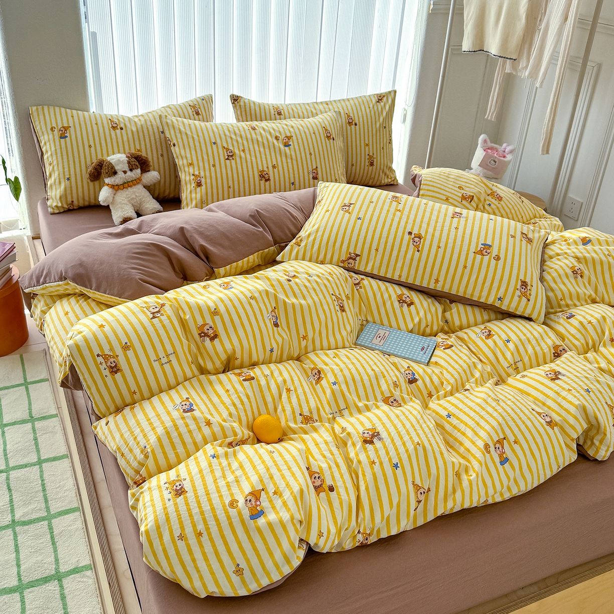 91家纺网 家纺一手货源 找家纺 铺尚美家纺 2026新款春款A类古法水洗仿棉云感棉小布袋四件套 星宝