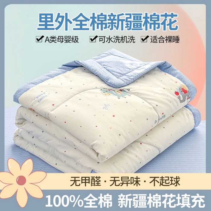 91家纺网 家纺一手货源 找家纺 （总）瑶瑶家居 2026新款A类里外全棉夏凉被四件套-风格二