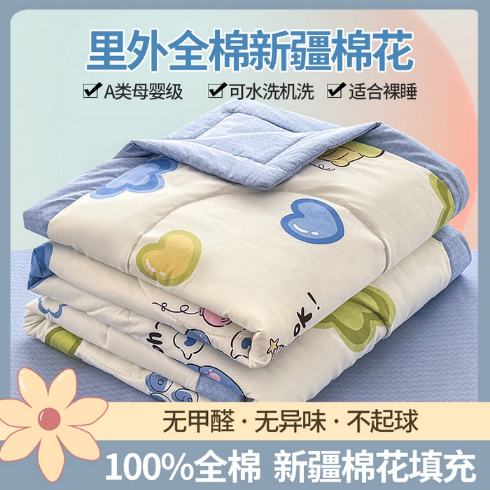 91家纺网 家纺一手货源 找家纺 （总）瑶瑶家居 2026新款A类里外全棉夏凉被四件套-风格二