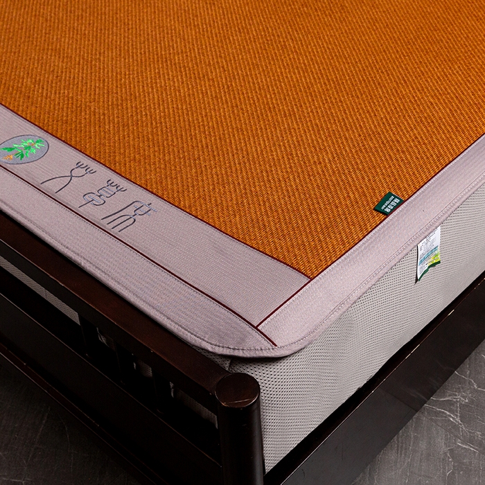 91家纺网 家纺一手货源 找家纺 简一 2026新款艾草古藤席床笠款凉席 （床笠）艾草席-红棕