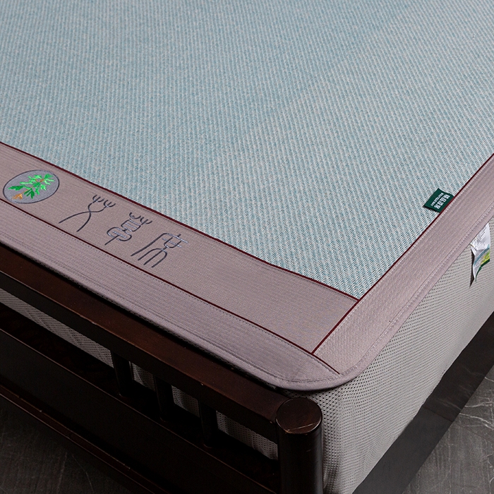 91家纺网 家纺一手货源 找家纺 简一 2026新款艾草古藤席床笠款凉席 （床笠）艾草席-冰蓝