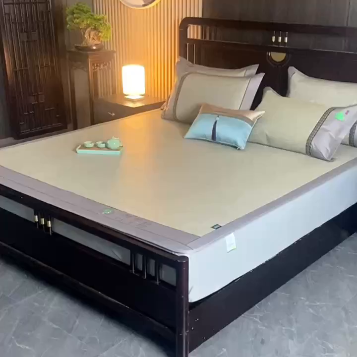 91家纺网 家纺一手货源 找家纺 简一 2026新款艾草古藤席床笠款凉席 （床笠）艾草席-亚麻