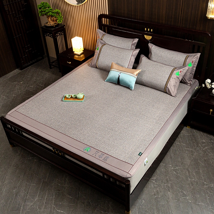 简一 2026新款艾草古藤席床笠款凉席 （床笠）艾草席-灰色