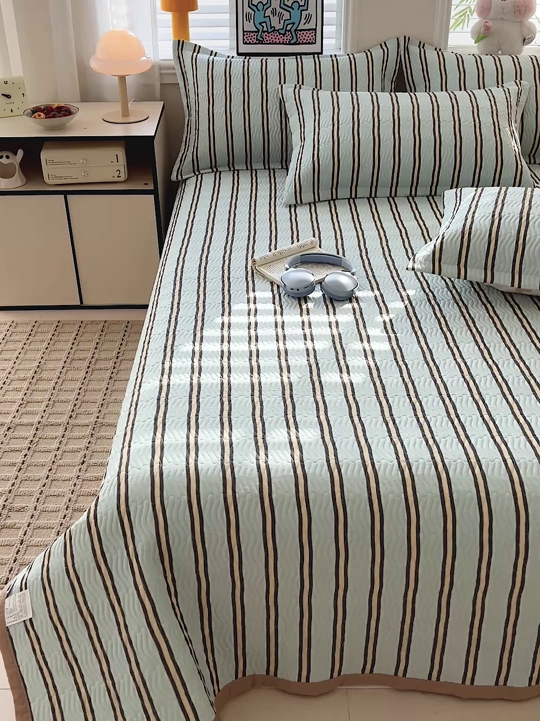 91家纺网 家纺一手货源 找家纺 （总）梦精灵家纺 2026新款纯棉床盖单件全棉绗缝夹棉床单 四季通用榻榻米防滑学生宿舍单人被套枕套