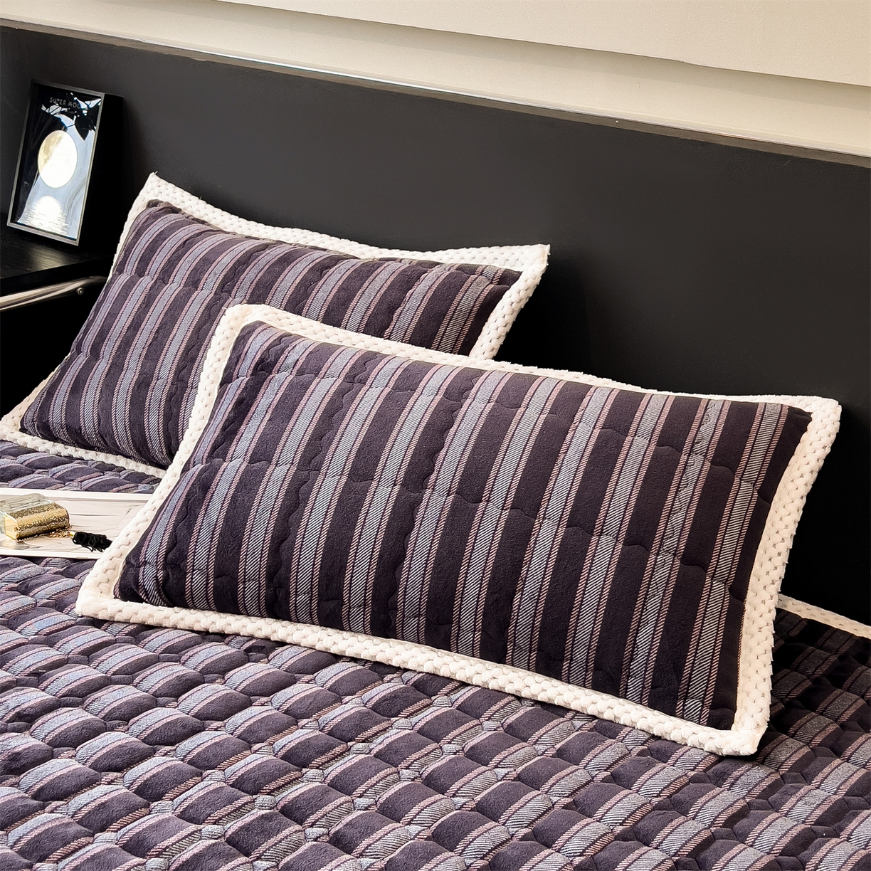 91家纺网 家纺一手货源 找家纺 布凡家居 2026新款A类230克高克重牛奶绒床褥 雅紫格