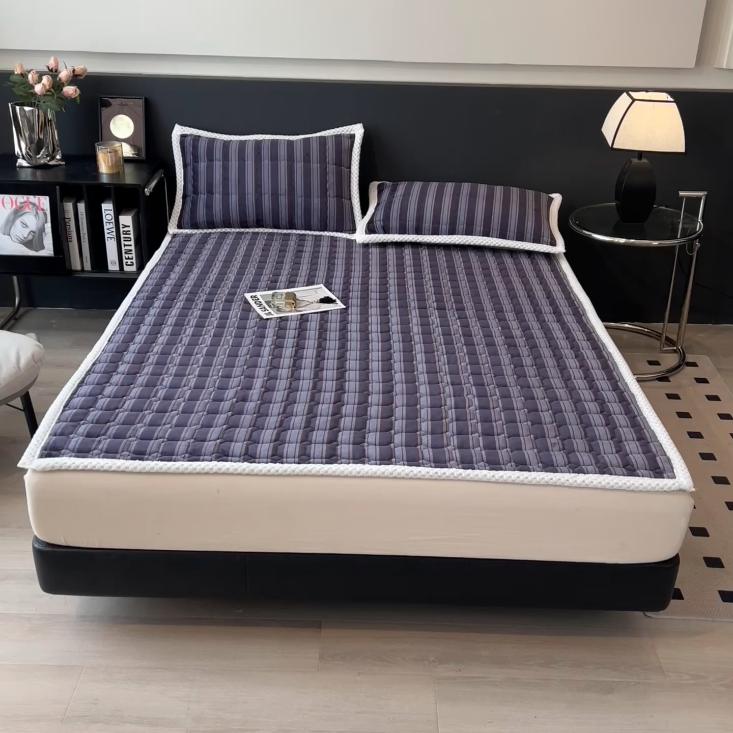 91家纺网 家纺一手货源 找家纺 布凡家居 2026新款A类230克高克重牛奶绒床褥 雅紫格