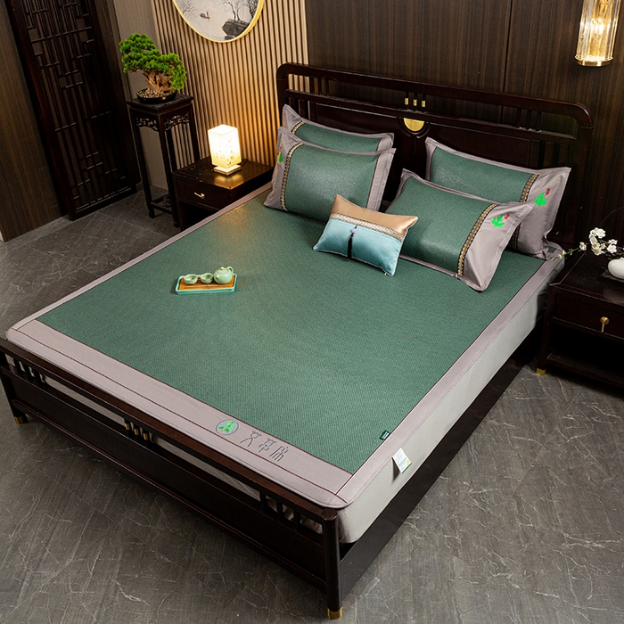 简一 2026新款艾草古藤席床笠款凉席 （床笠）艾草席-墨绿