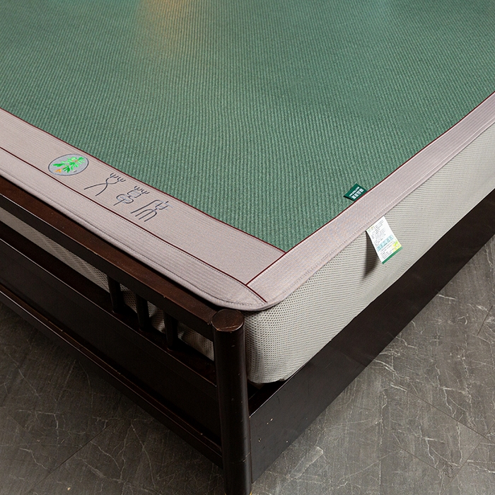 91家纺网 家纺一手货源 找家纺 简一 2026新款艾草古藤席床笠款凉席 （床笠）艾草席-墨绿