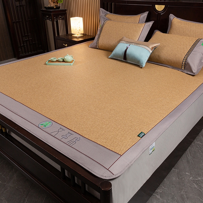 91家纺网 家纺一手货源 找家纺 简一 2026新款艾草古藤席床笠款凉席 （床笠）艾草席-黄藤