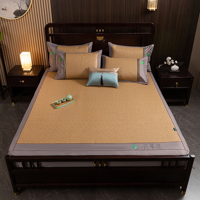 91家纺网 家纺一手货源 找家纺 简一 2026新款艾草古藤席床笠款凉席 （床笠）艾草席-黄藤