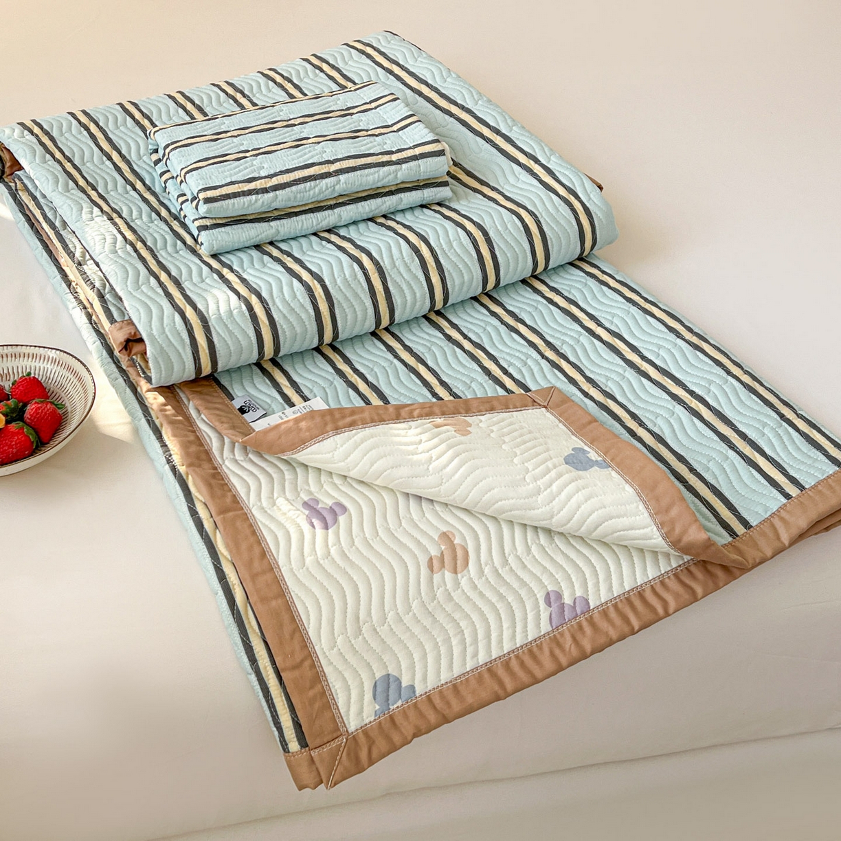 91家纺网 家纺一手货源 找家纺 （总）梦精灵家纺 2026新款纯棉床盖单件全棉绗缝夹棉床单 四季通用榻榻米防滑学生宿舍单人被套枕套