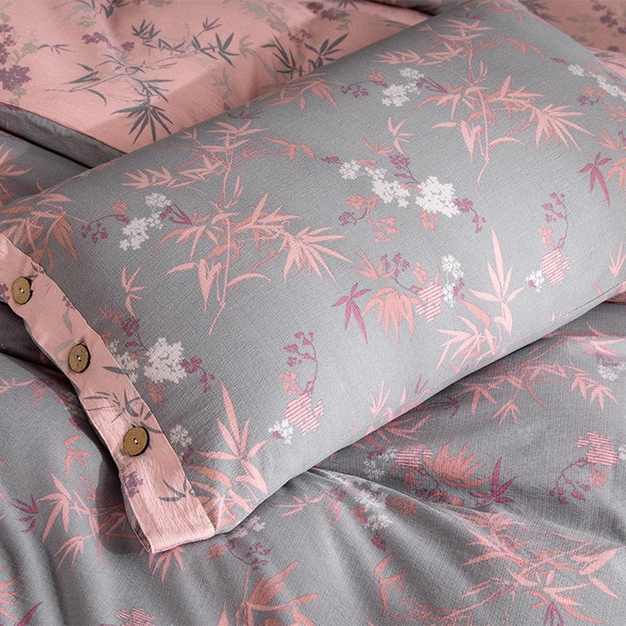 91家纺网 家纺一手货源 找家纺 库里梦家纺 2026春夏新款直播专供爆款色织复古双层纱四件套 枫华