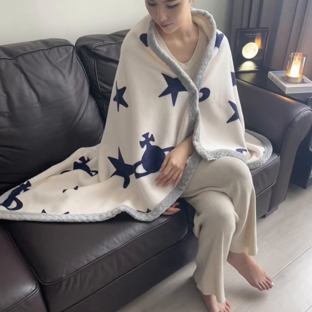 91家纺网 家纺一手货源 找家纺 （总）布凡家居 2026新款多功能中古无印风牛奶绒披肩毯毯子毛毯