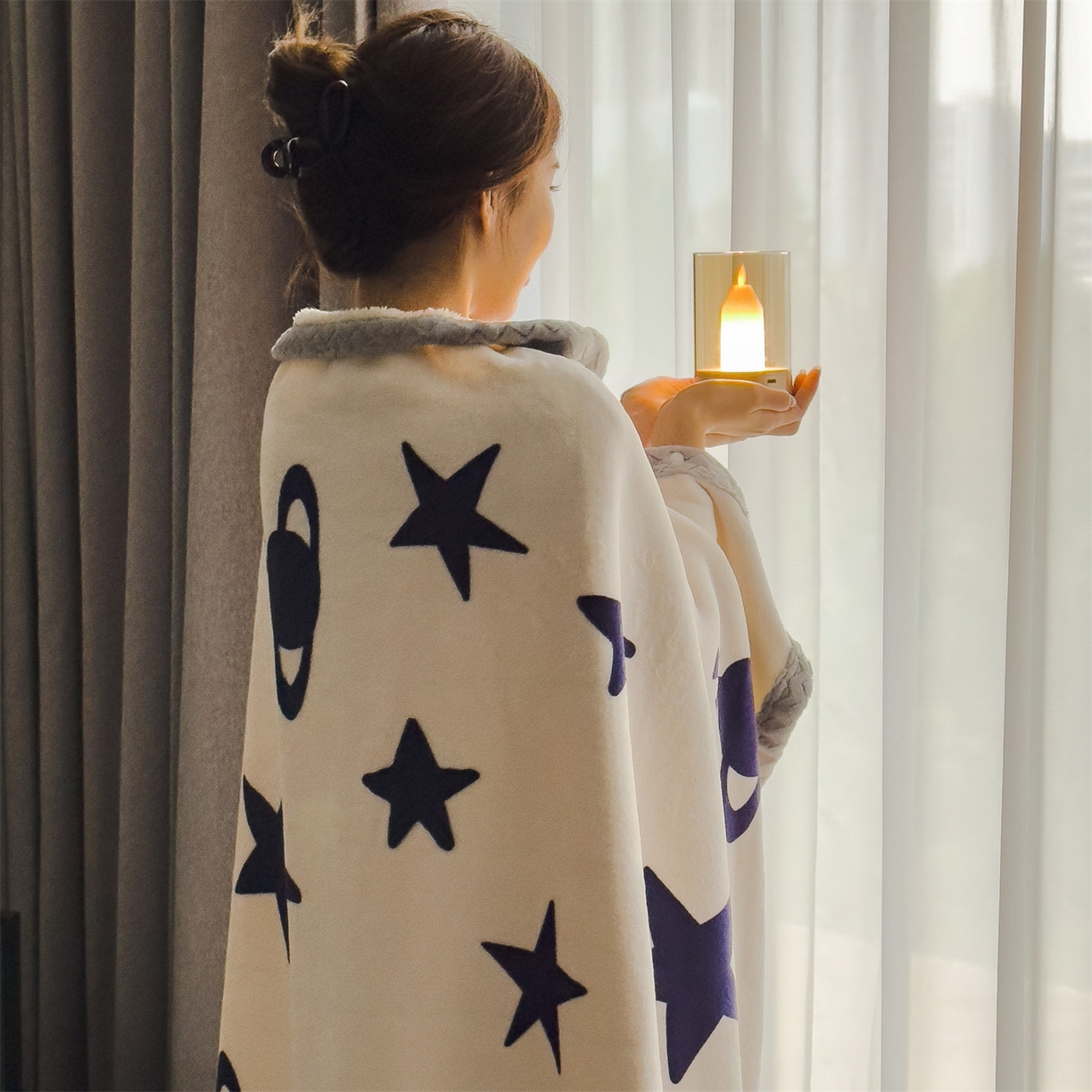 91家纺网 家纺一手货源 找家纺 （总）布凡家居 2026新款多功能中古无印风牛奶绒披肩毯毯子毛毯