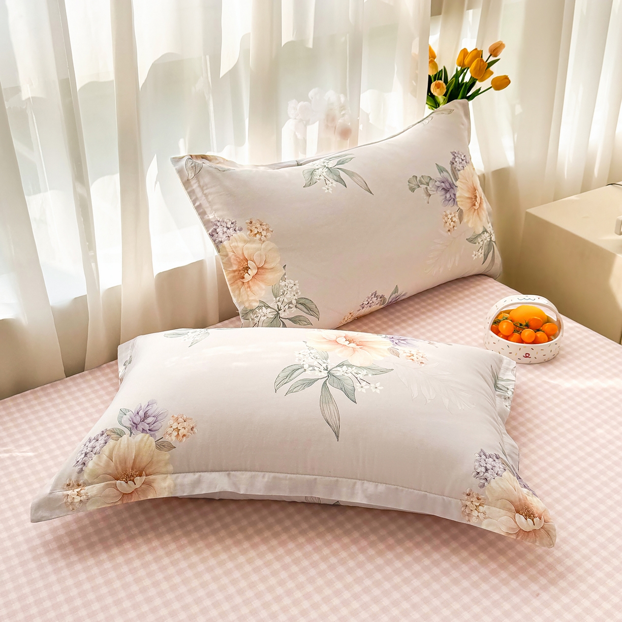 91家纺网 家纺一手货源 找家纺 瑶瑶家居 2026新款A类里外全棉夏凉被四件套-风格二 晚风