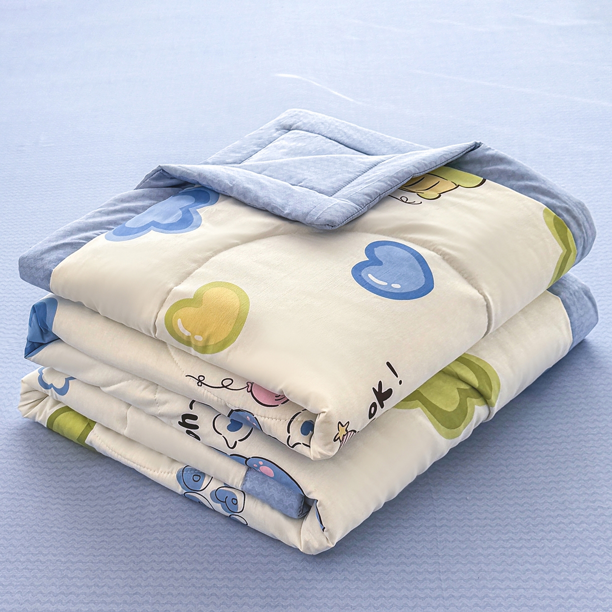 91家纺网 家纺一手货源 找家纺 瑶瑶家居 2026新款A类里外全棉夏凉被四件套-风格二 小恐龙