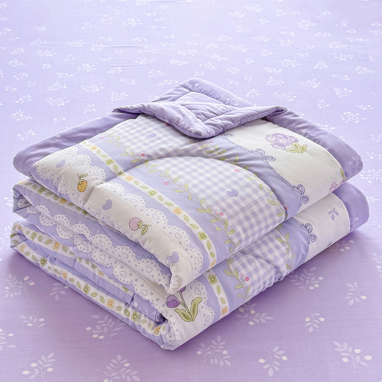 91家纺网 家纺一手货源 找家纺 瑶瑶家居 2026新款A类里外全棉夏凉被四件套-风格二 小确幸