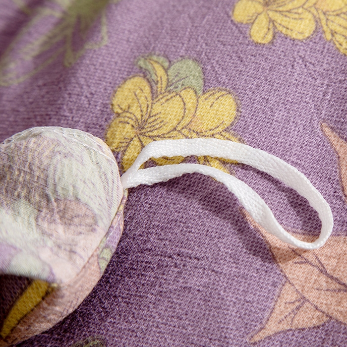 91家纺网 家纺一手货源 找家纺 库里梦家纺 2026春夏新款直播专供爆款色织复古双层纱四件套 花畔