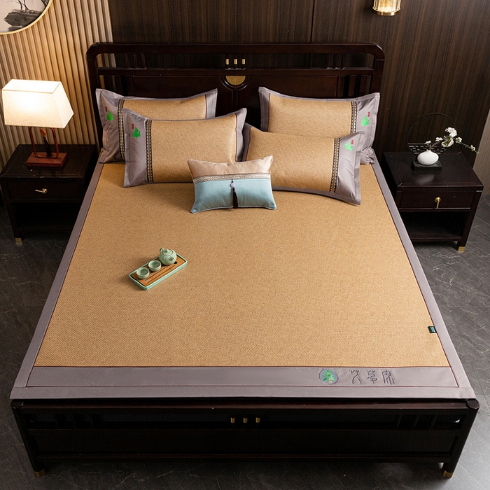 91家纺网 家纺一手货源 找家纺 简一 2026新款艾草古藤席平铺款凉席 （平铺）艾草席-黄藤