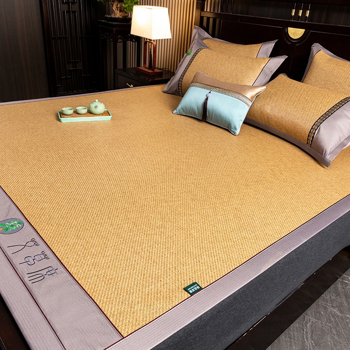 91家纺网 家纺一手货源 找家纺 简一 2026新款艾草古藤席平铺款凉席 （平铺）艾草席-黄藤