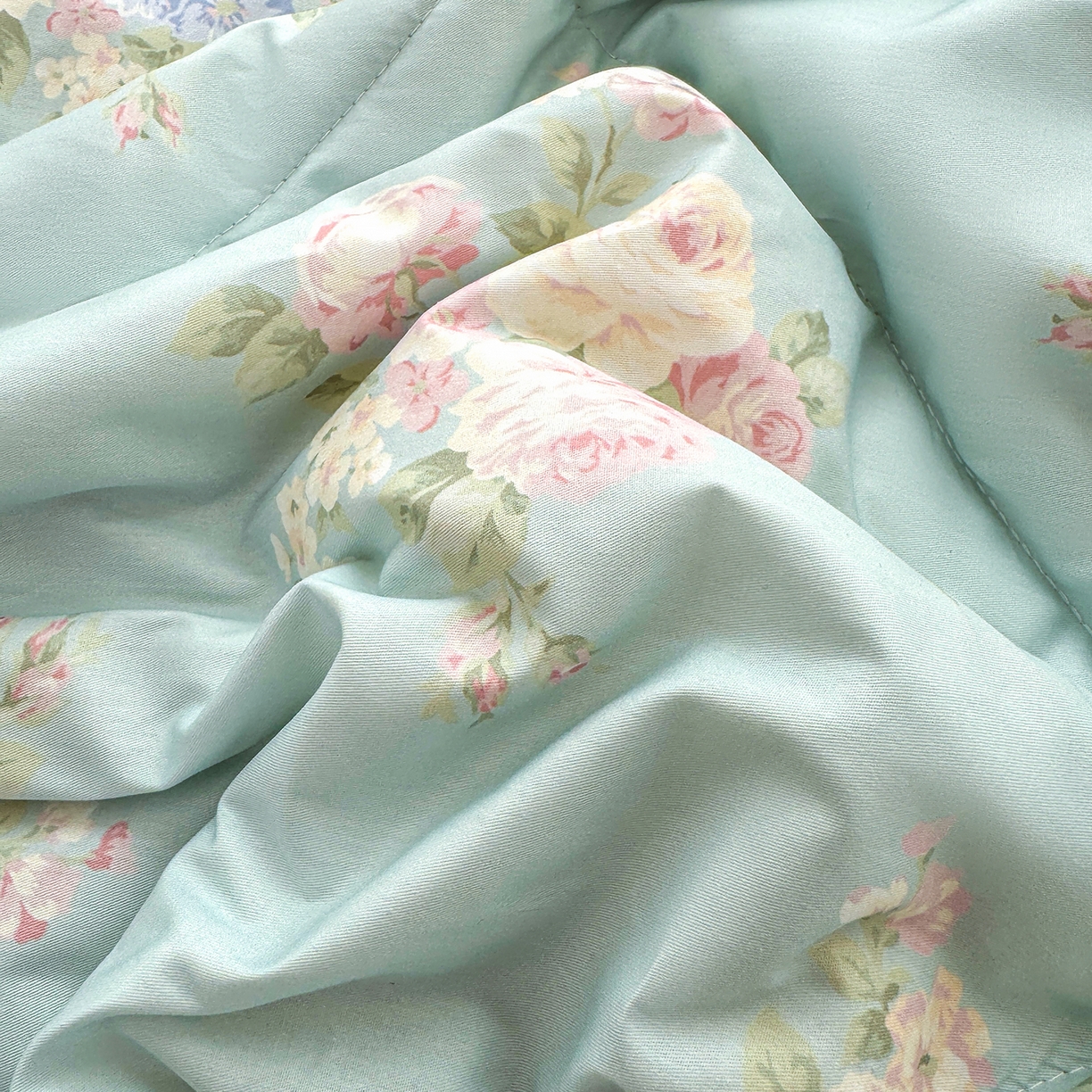 91家纺网 家纺一手货源 找家纺 瑶瑶家居 2026新款A类里外全棉夏凉被四件套-风格二 柔纱花影