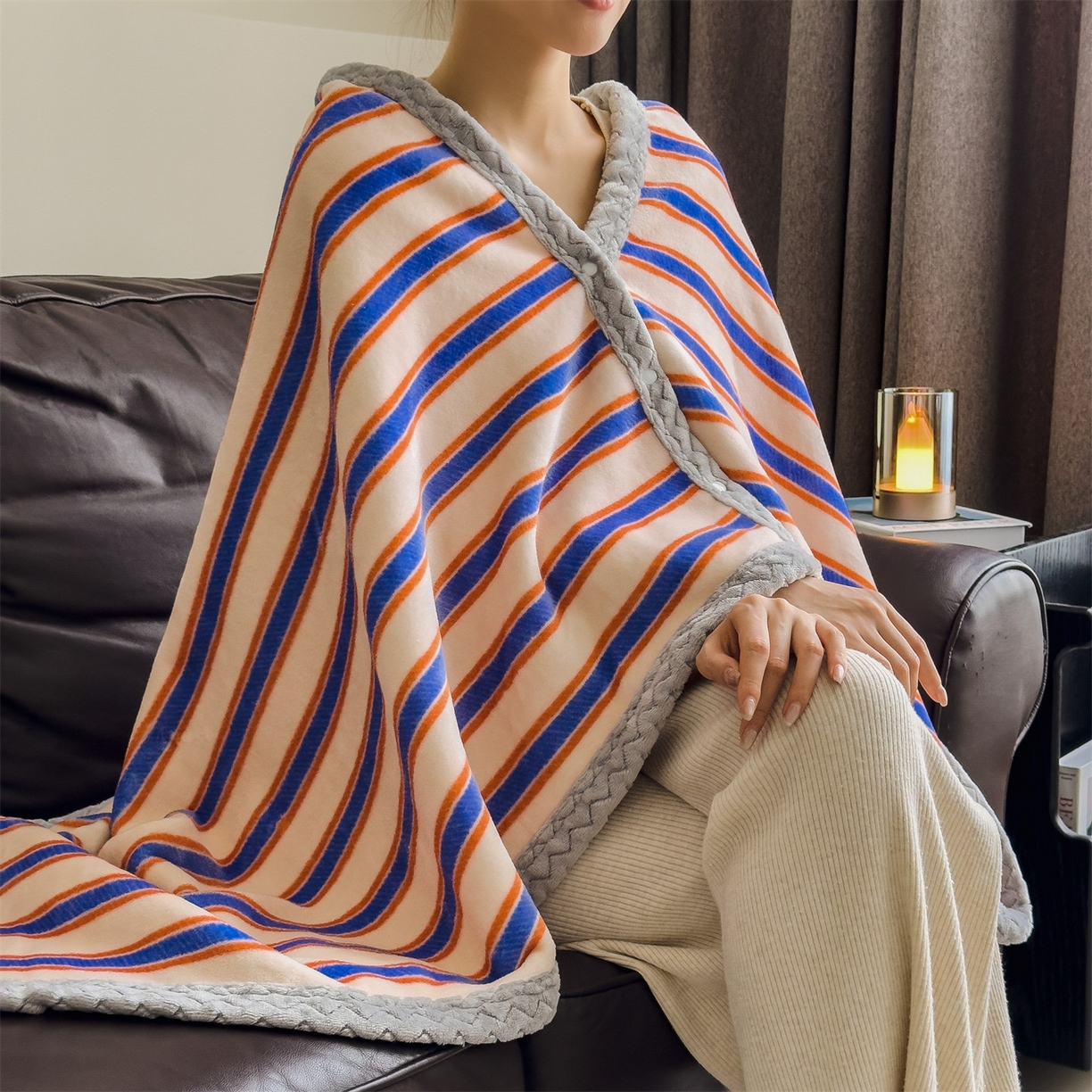 91家纺网 家纺一手货源 找家纺 （总）布凡家居 2026新款多功能中古无印风牛奶绒披肩毯毯子毛毯