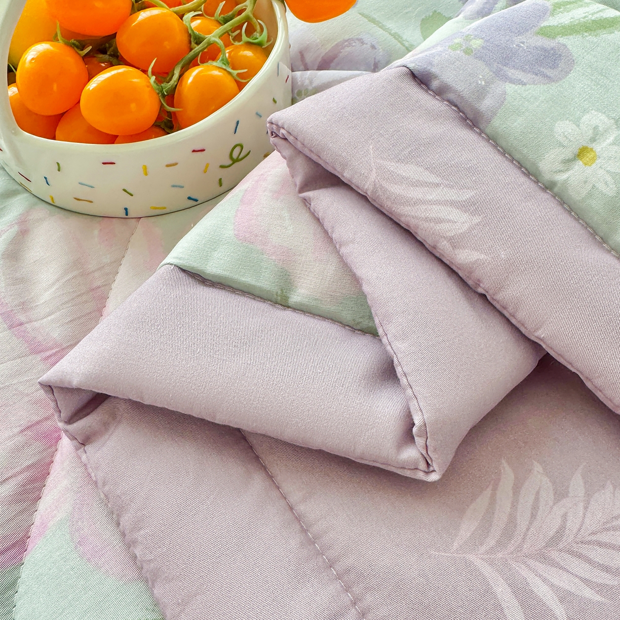 91家纺网 家纺一手货源 找家纺 瑶瑶家居 2026新款A类里外全棉夏凉被四件套-风格二 紫萝梦