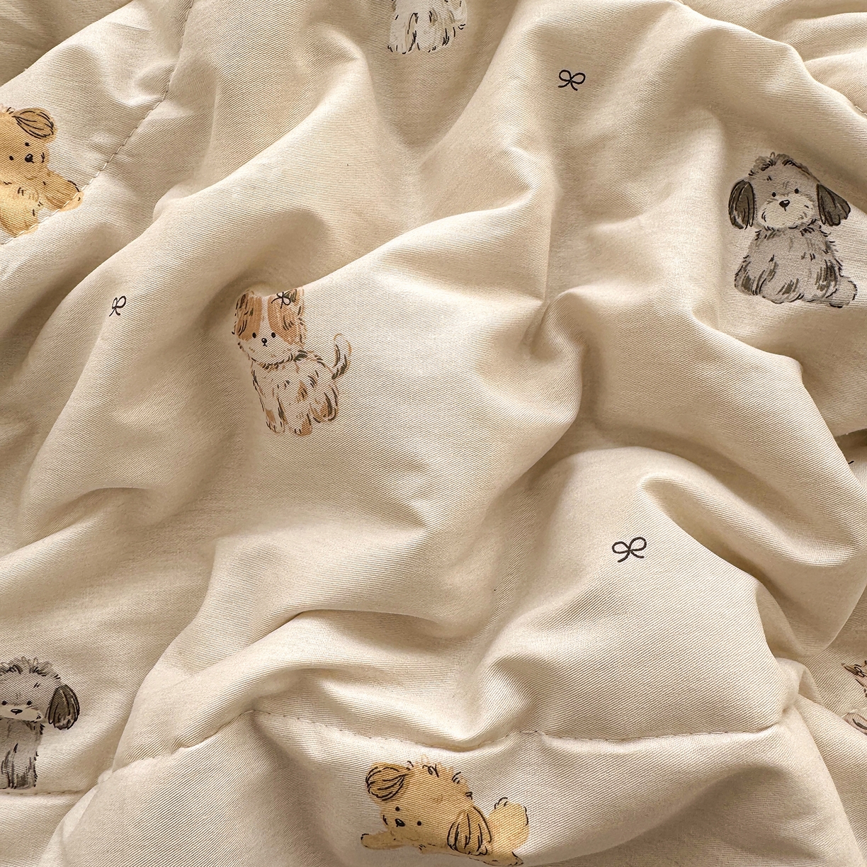 91家纺网 家纺一手货源 找家纺 瑶瑶家居 2026新款A类里外全棉夏凉被四件套-风格二 旺柴犬