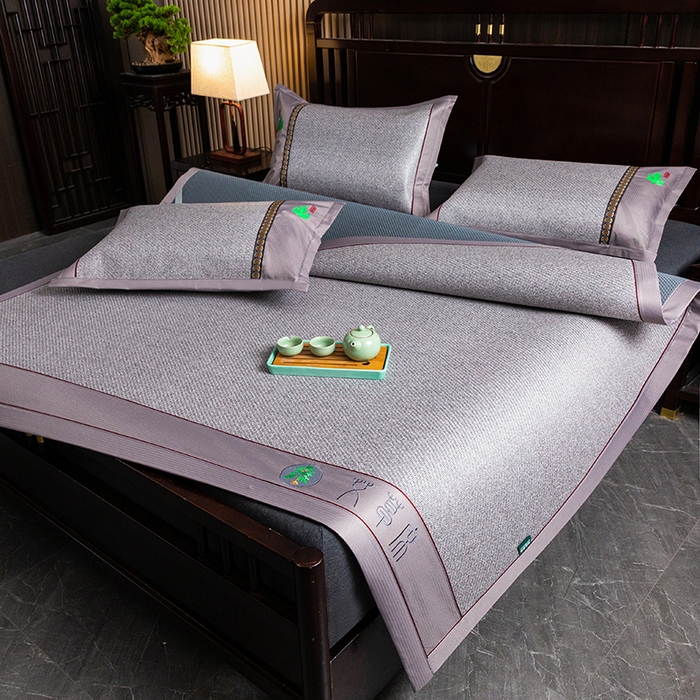 91家纺网 家纺一手货源 找家纺 简一 2026新款艾草古藤席平铺款凉席 （平铺）艾草席-灰色