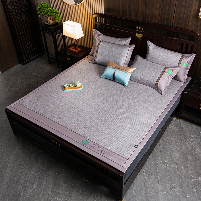 91家纺网 家纺一手货源 找家纺 简一 2026新款艾草古藤席平铺款凉席 （平铺）艾草席-灰色